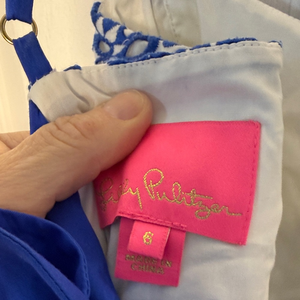 Lilly Pulitzer Blue and White Floral Mini Dress - Picture 6 of 7